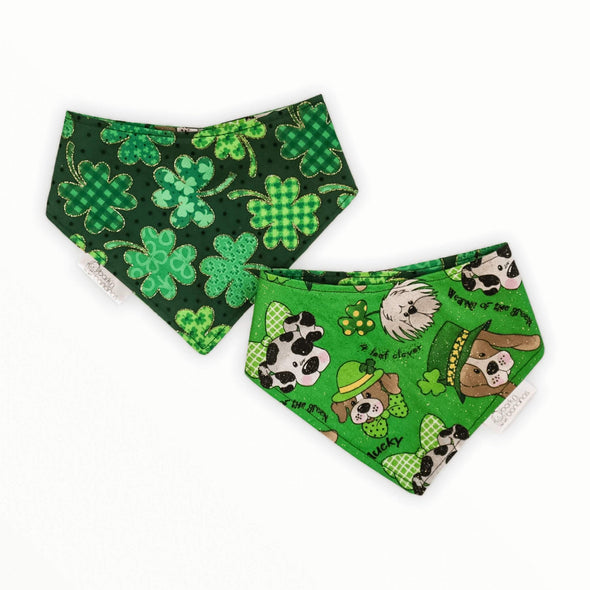 Reversible dog bandana with that is St.Patrick's day themed